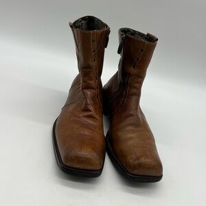 Mark Nason Rock Never Dies Mens Size 10 Brown Leather Cross Studded Italy Boots.